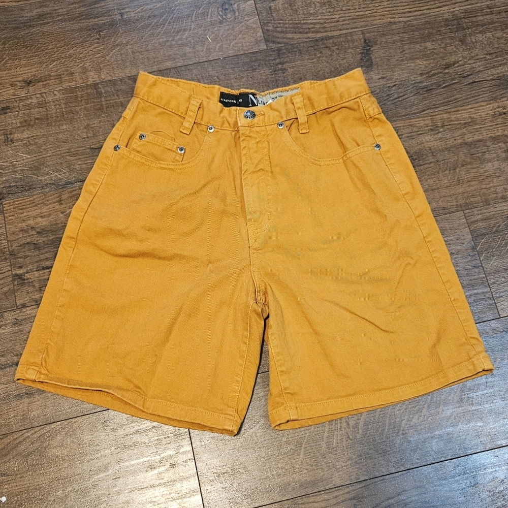 Pumpkin Orange High Waist 90's Mom Denim Shorts